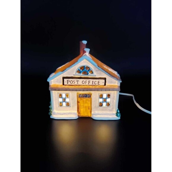 Dickens Collectables Christmas Village Post Office Lighted Building Vintage 1989 - Picture 1 of 9